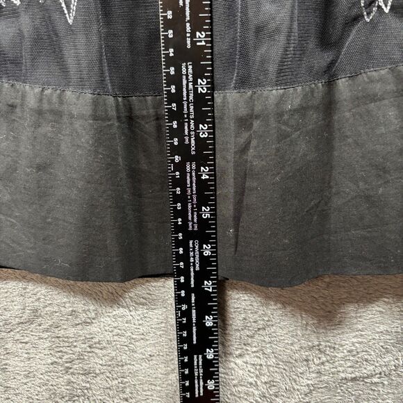 Basil and Maude Anthropologie Sheer Floral Embellished Skirt Black Size 8 E141 - Picture 6 of 10